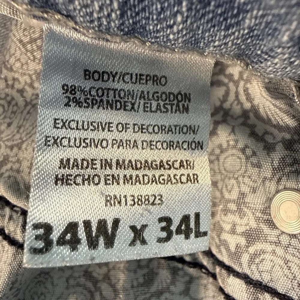 Cody James Men's Denim Jeans Straight Bootcut Blue Size 34x34 - Picture 4 of 11